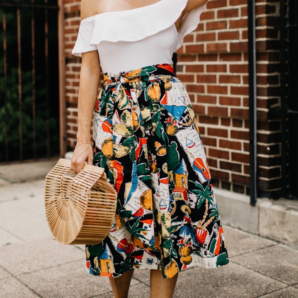 J. Crew Postcard Print Skirt Limited Edition Size 00